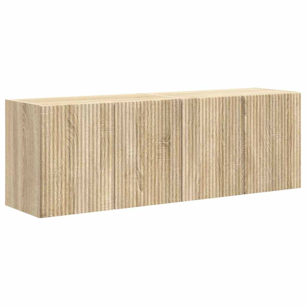 Produktbild för TV Vägghylla 2 pcs Sonoma-ek 59,5 x 31 x 40 cm Konstruerat trä