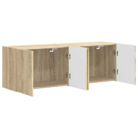 Produktbild för TV Vägghylla 2 pcs Sonoma-ek 59,5 x 31 x 40 cm Konstruerat trä