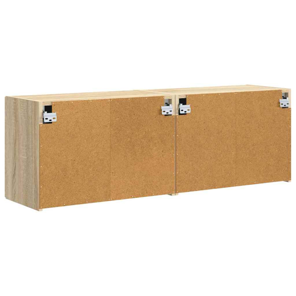 Produktbild för TV Vägghylla 2 pcs Sonoma-ek 59,5 x 31 x 40 cm Konstruerat trä