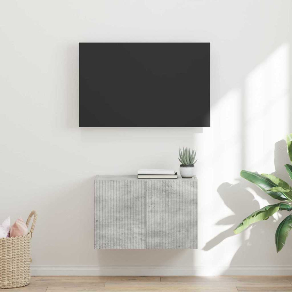 Produktbild för TV Vägghylla Betonggrå 59,5 x 31 x 40 cm Konstruerat trä