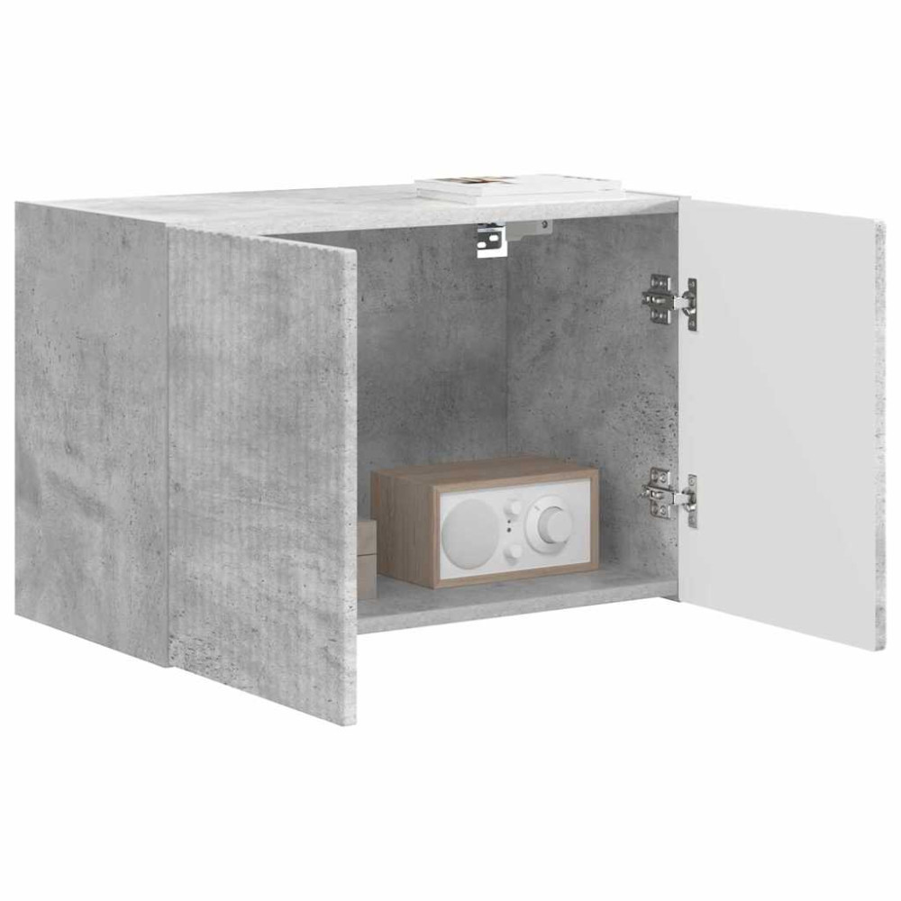 Produktbild för TV Vägghylla Betonggrå 59,5 x 31 x 40 cm Konstruerat trä