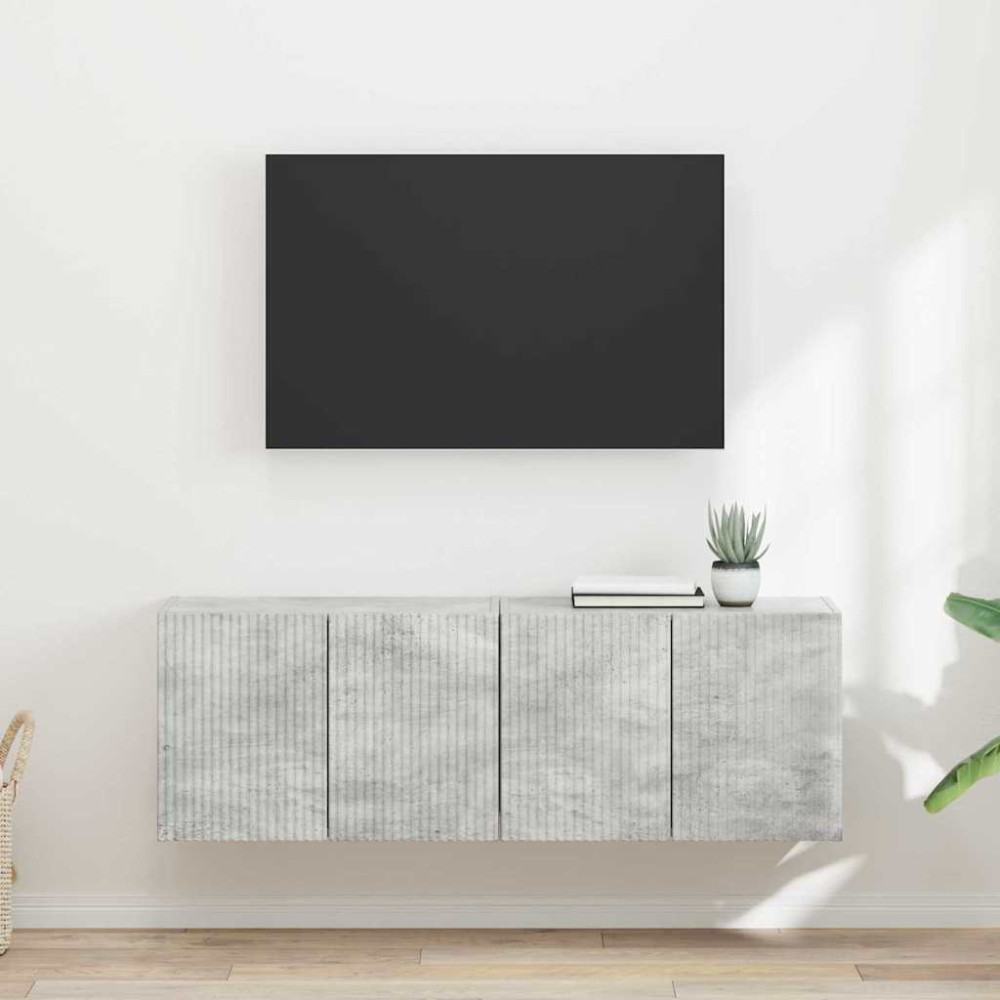 Produktbild för TV Vägghylla 2 pcs Betonggrå 59,5 x 31 x 40 cm Konstruerat trä