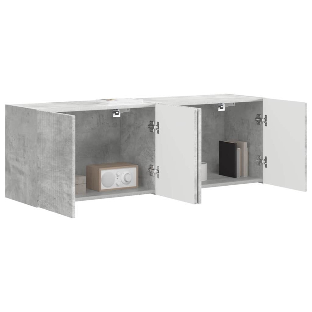 Produktbild för TV Vägghylla 2 pcs Betonggrå 59,5 x 31 x 40 cm Konstruerat trä