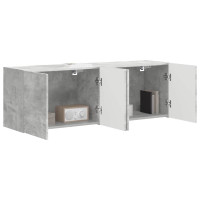 Produktbild för TV Vägghylla 2 pcs Betonggrå 59,5 x 31 x 40 cm Konstruerat trä