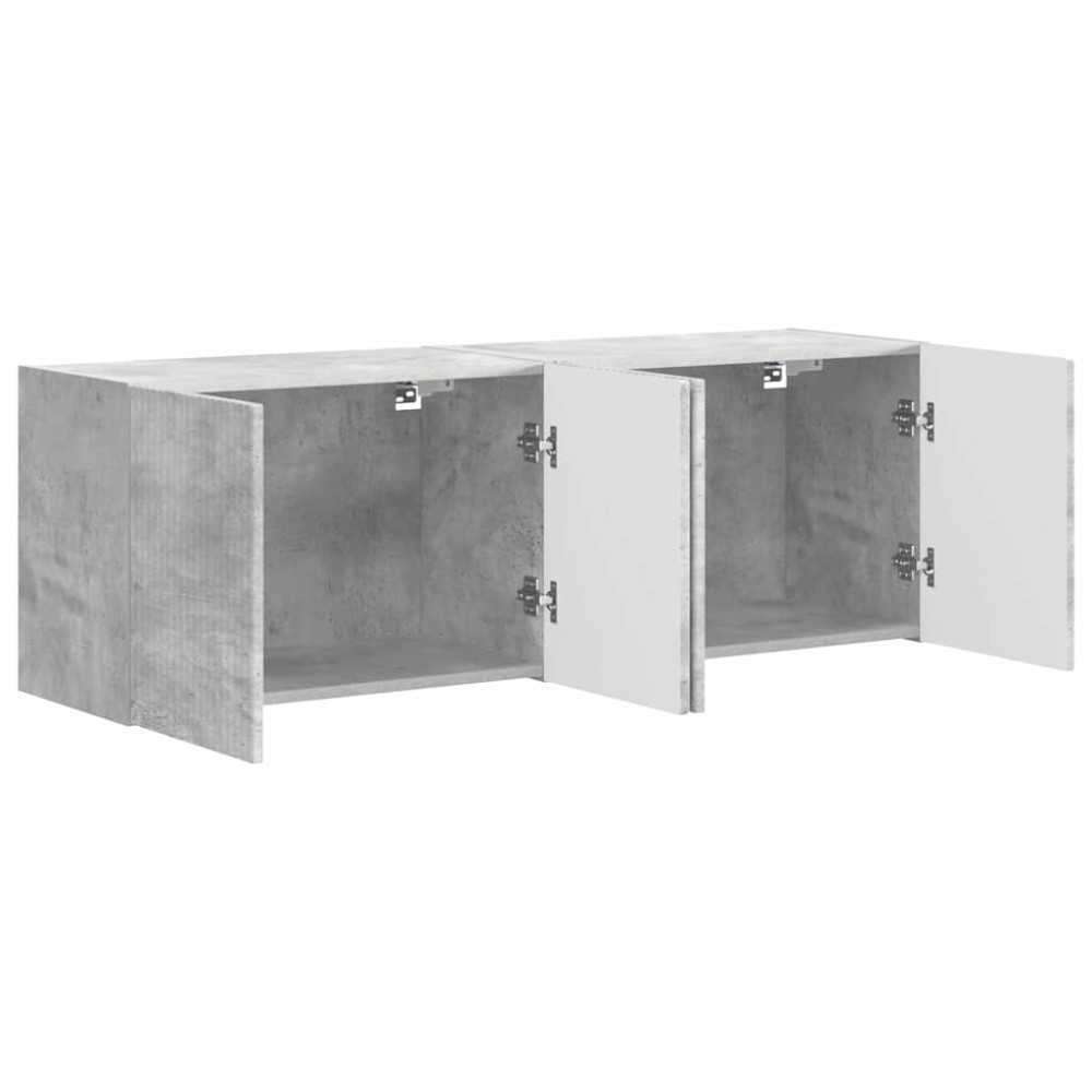 Produktbild för TV Vägghylla 2 pcs Betonggrå 59,5 x 31 x 40 cm Konstruerat trä