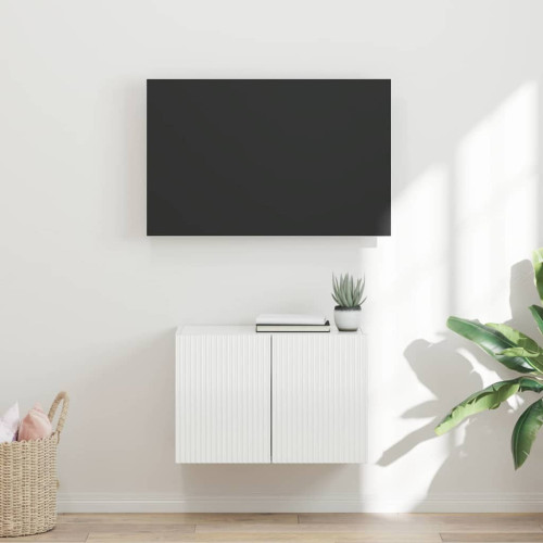 vidaXL TV Vägghylla Högblanka vita 59,5 x 31 x 40 cm Konstruerat trä