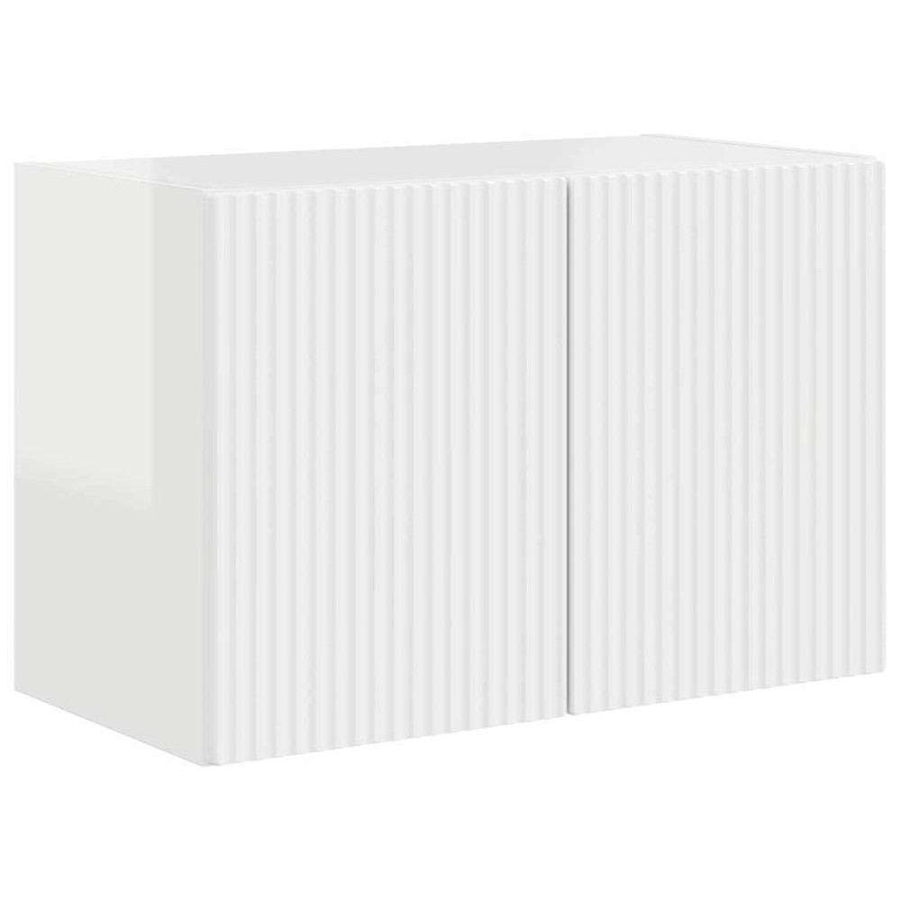 Produktbild för TV Vägghylla Högblanka vita 59,5 x 31 x 40 cm Konstruerat trä