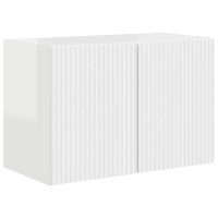 Produktbild för TV Vägghylla Högblanka vita 59,5 x 31 x 40 cm Konstruerat trä