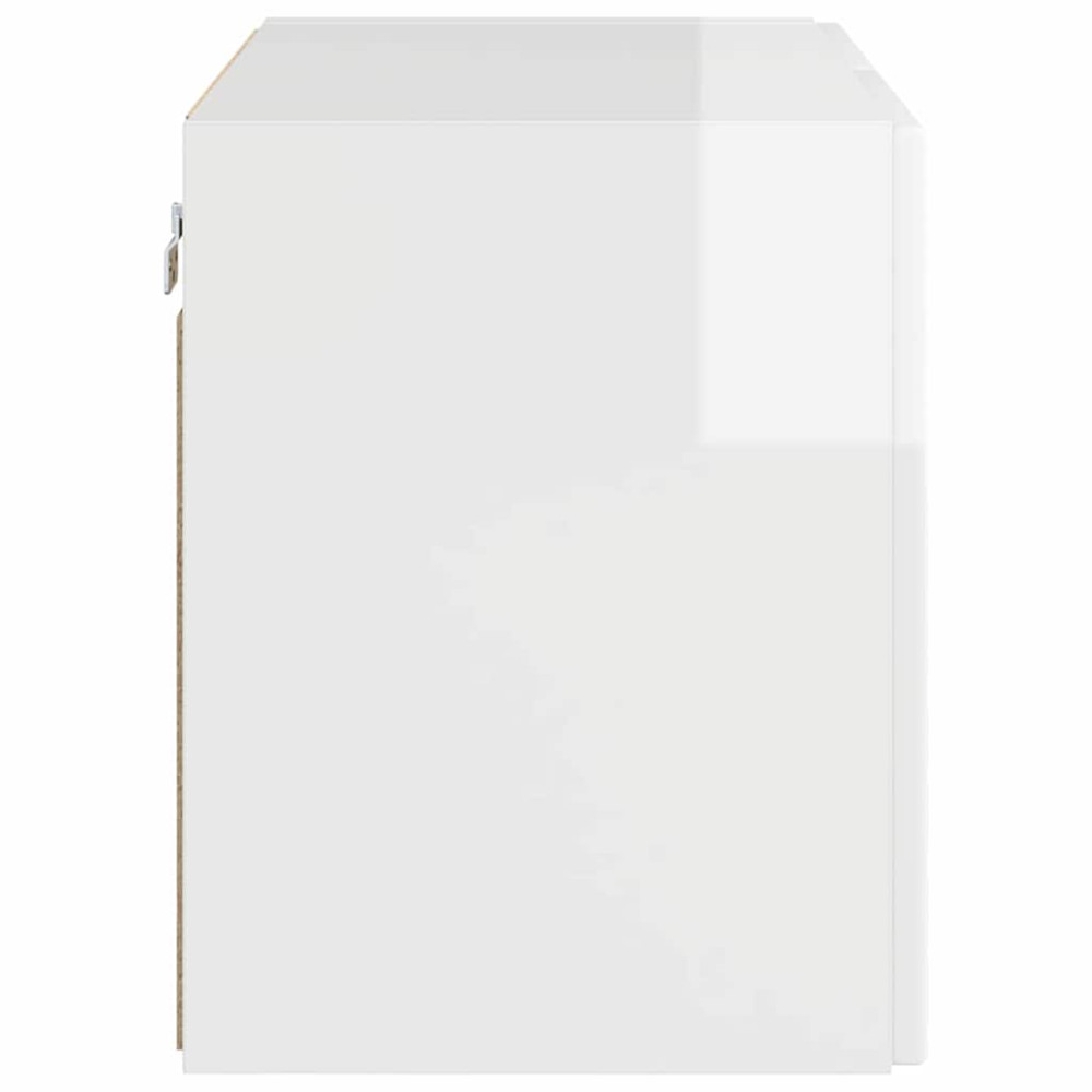 Produktbild för TV Vägghylla Högblanka vita 59,5 x 31 x 40 cm Konstruerat trä