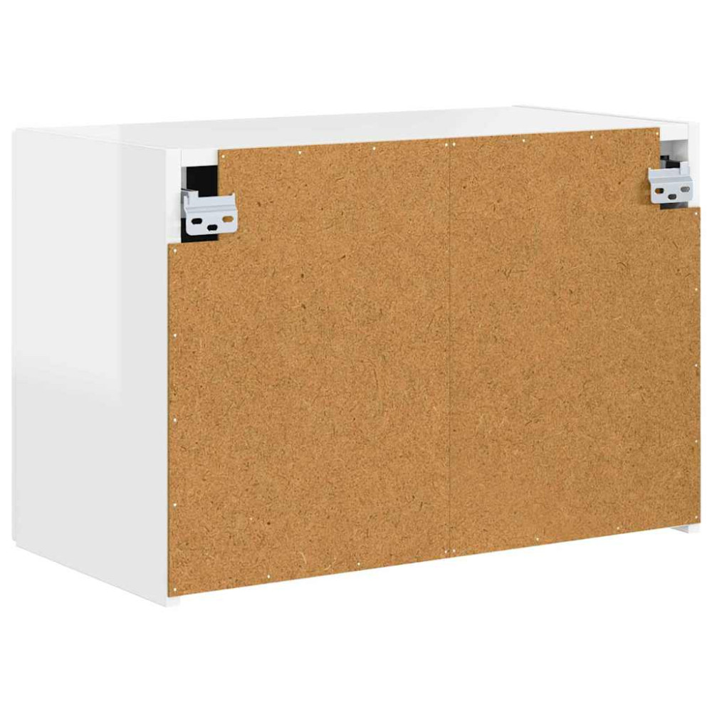 Produktbild för TV Vägghylla Högblanka vita 59,5 x 31 x 40 cm Konstruerat trä