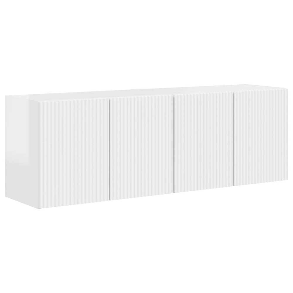 Produktbild för TV Vägghylla 2 pcs Högblanka vita 59,5 x 31 x 40 cm