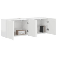 Produktbild för TV Vägghylla 2 pcs Högblanka vita 59,5 x 31 x 40 cm