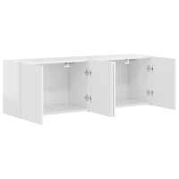 Produktbild för TV Vägghylla 2 pcs Högblanka vita 59,5 x 31 x 40 cm