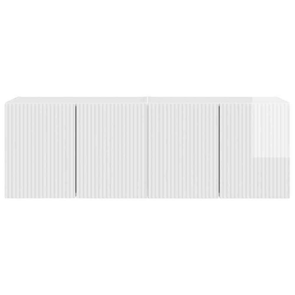 Produktbild för TV Vägghylla 2 pcs Högblanka vita 59,5 x 31 x 40 cm