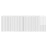 Produktbild för TV Vägghylla 2 pcs Högblanka vita 59,5 x 31 x 40 cm