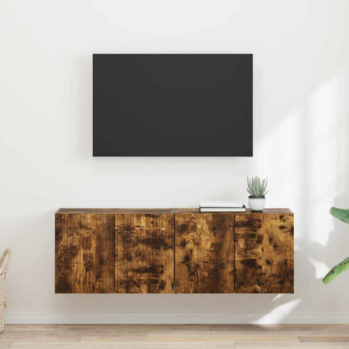 vidaXL TV Vägghylla 2 pcs Rökt ek 59,5 x 31 x 40 cm Konstruerat trä