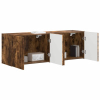 Produktbild för TV Vägghylla 2 pcs Rökt ek 59,5 x 31 x 40 cm Konstruerat trä