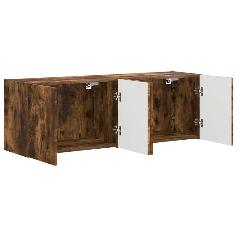 Produktbild för TV Vägghylla 2 pcs Rökt ek 59,5 x 31 x 40 cm Konstruerat trä