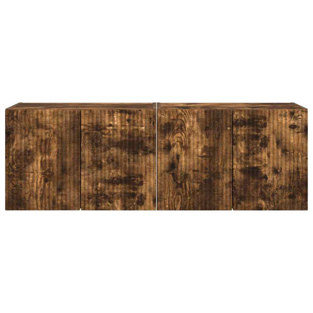 Produktbild för TV Vägghylla 2 pcs Rökt ek 59,5 x 31 x 40 cm Konstruerat trä