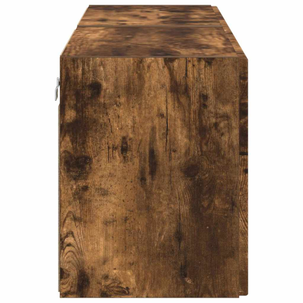Produktbild för TV Vägghylla 2 pcs Rökt ek 59,5 x 31 x 40 cm Konstruerat trä