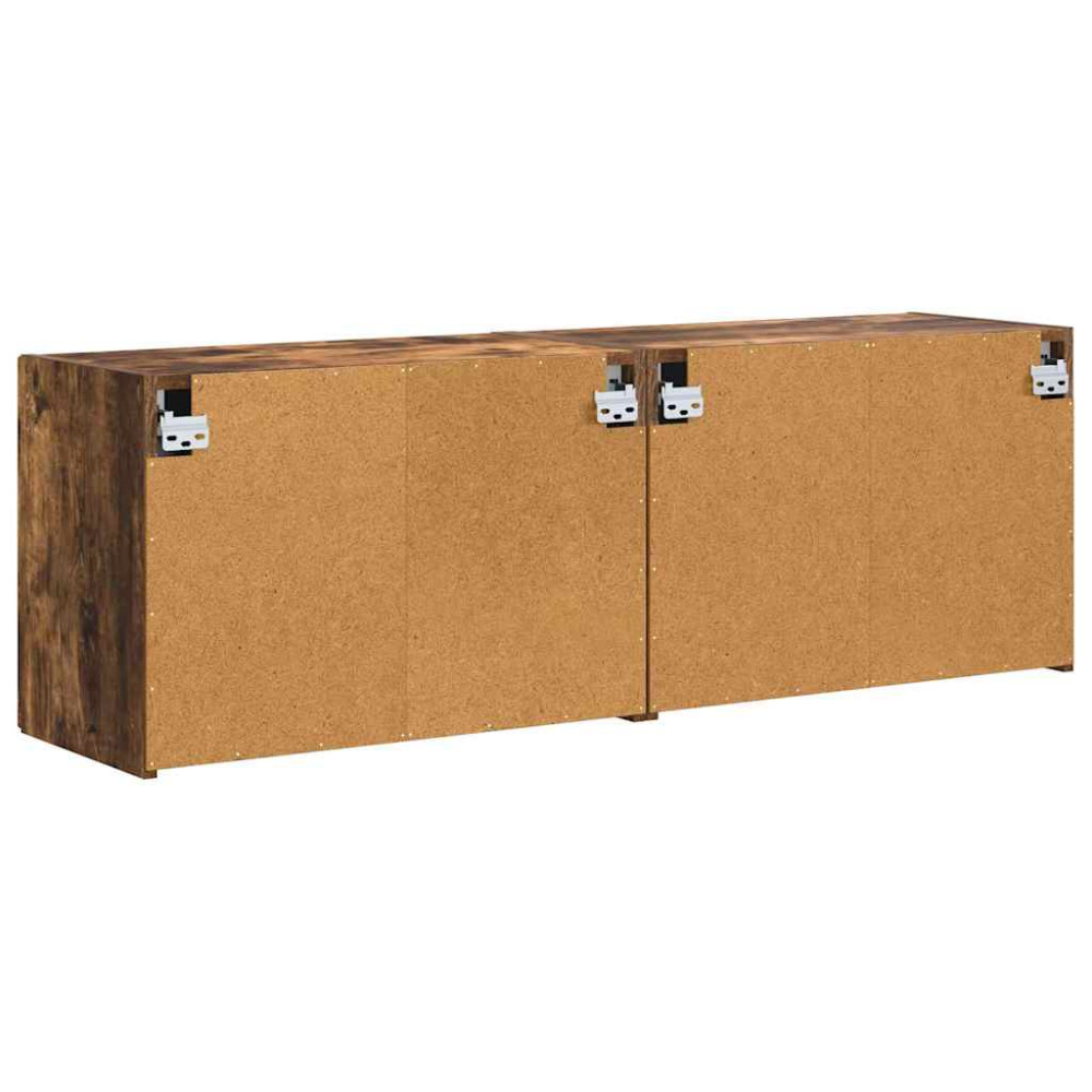 Produktbild för TV Vägghylla 2 pcs Rökt ek 59,5 x 31 x 40 cm Konstruerat trä