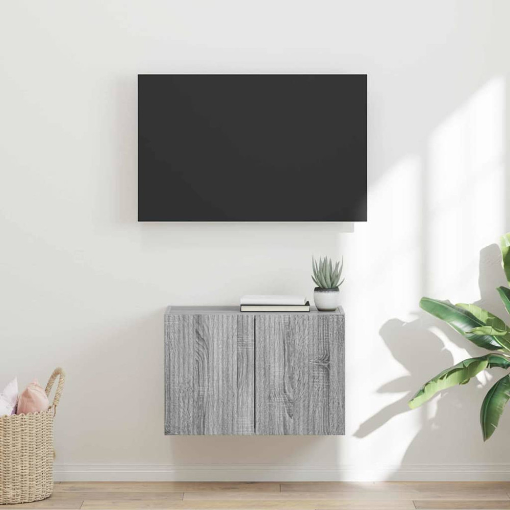Produktbild för TV Vägghylla Grå Sonoma 59,5 x 31 x 40 cm Konstruerat trä