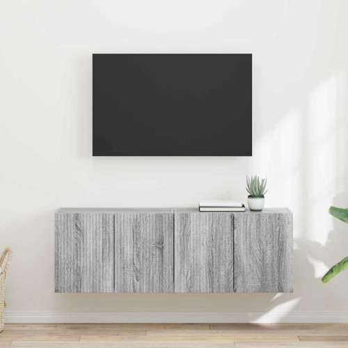 vidaXL TV Vägghylla 2 pcs Grå Sonoma 59,5 x 31 x 40 cm Konstruerat trä