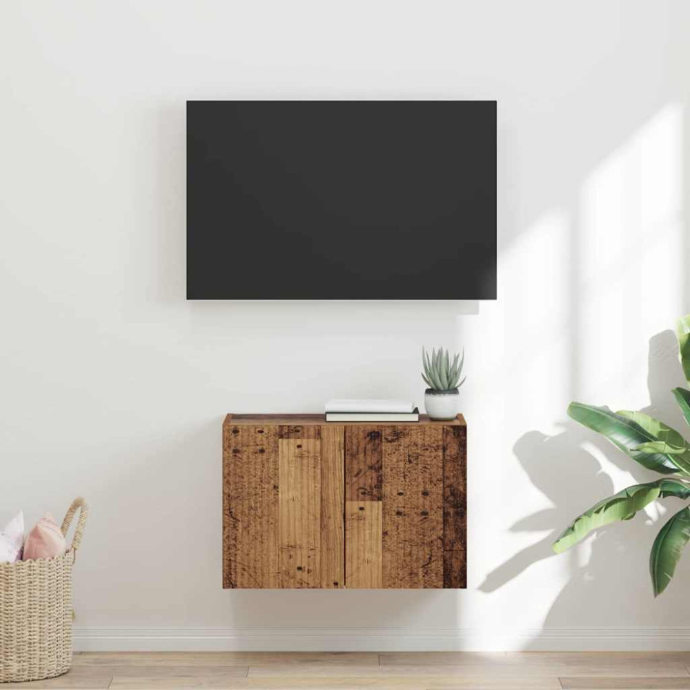 Produktbild för TV Vägghylla Gammalt trä 59,5 x 31 x 40 cm Konstruerat trä