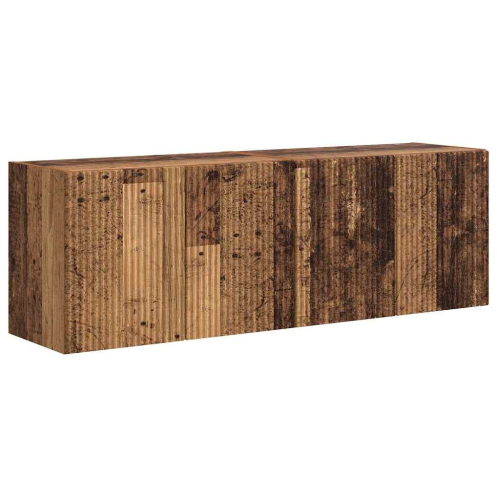 Produktbild för TV Vägghylla Väggmonterad 2 pcs Gammalt trä 59,5 x 31 x 40 cm