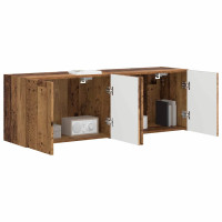 Produktbild för TV Vägghylla Väggmonterad 2 pcs Gammalt trä 59,5 x 31 x 40 cm