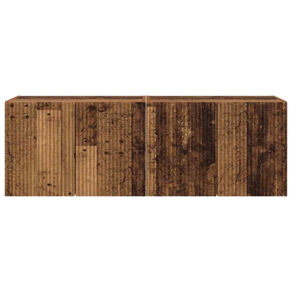 Produktbild för TV Vägghylla Väggmonterad 2 pcs Gammalt trä 59,5 x 31 x 40 cm