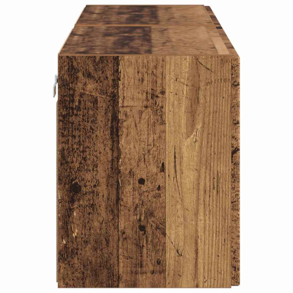 Produktbild för TV Vägghylla Väggmonterad 2 pcs Gammalt trä 59,5 x 31 x 40 cm