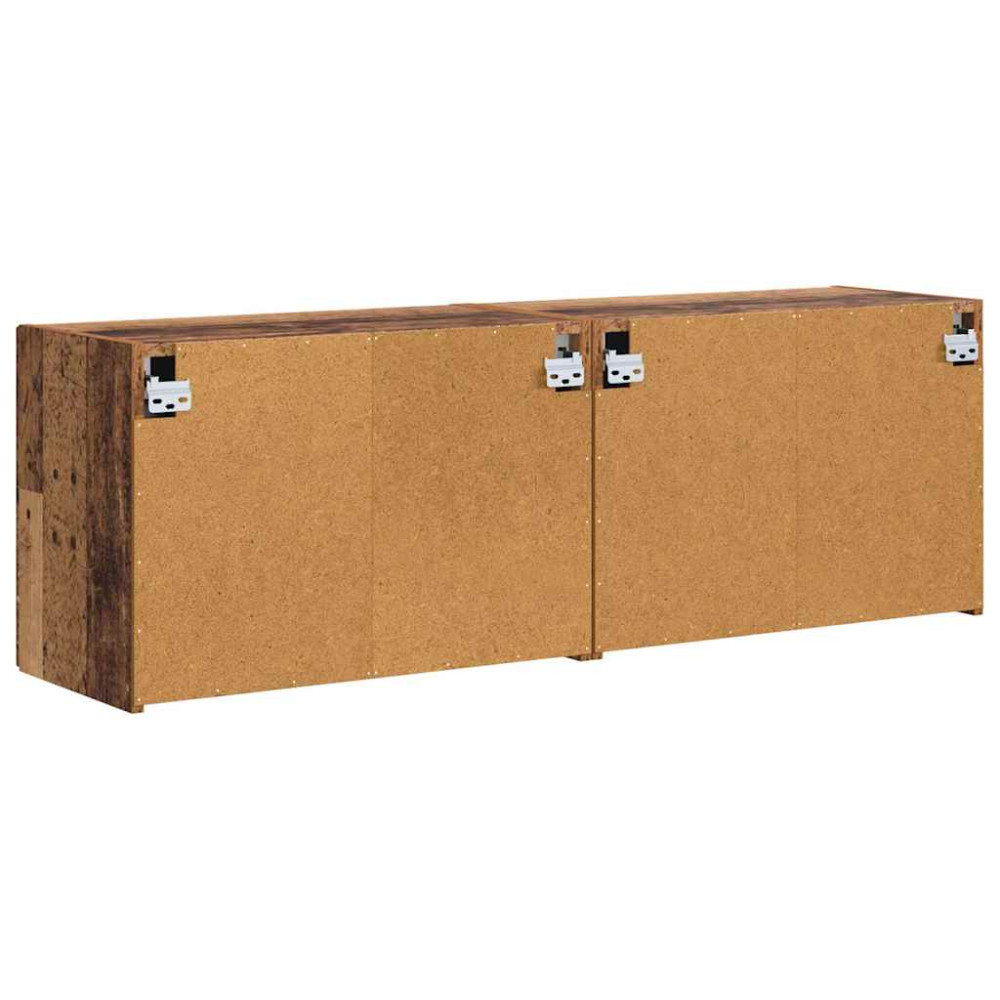 Produktbild för TV Vägghylla Väggmonterad 2 pcs Gammalt trä 59,5 x 31 x 40 cm