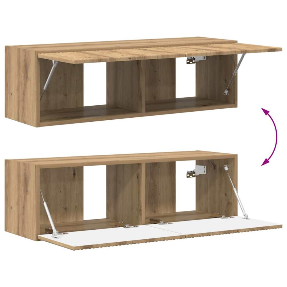 Produktbild för TV Vägghylla Väggmonterad Vit 59,5 x 31 x 60 cm Konstruerat trä