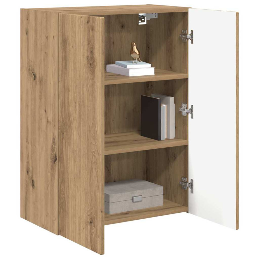 Produktbild för TV Vägghylla Väggmonterad Vit 59,5 x 31 x 60 cm Konstruerat trä