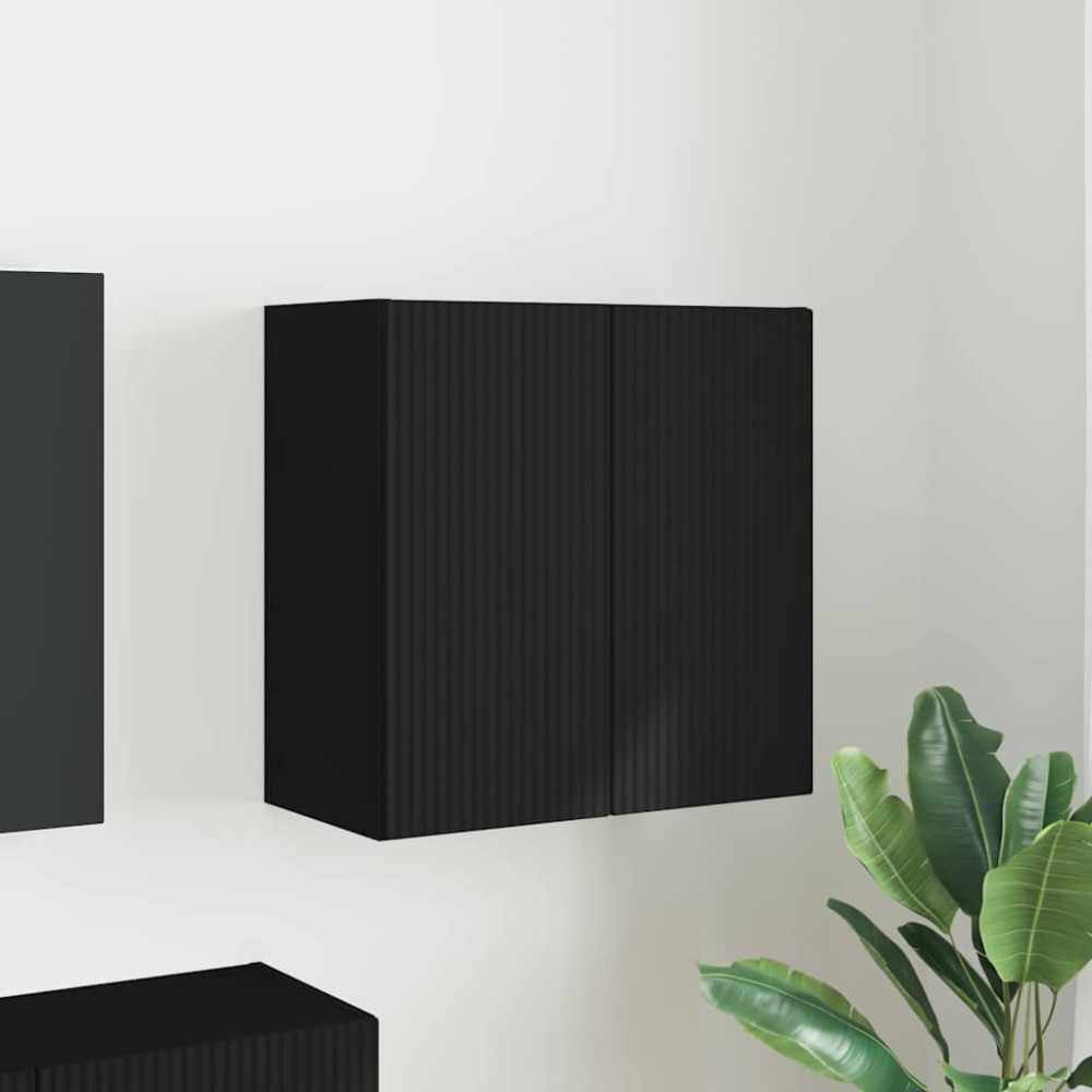 Produktbild för TV Vägghylla Svart 59,5 x 31 x 60 cm Konstruerat trä