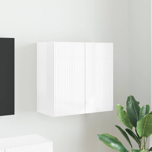 vidaXL TV Vägghylla Högblanka vita 59,5 x 31 x 60 cm Konstruerat trä