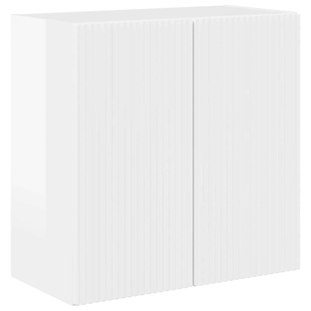 Produktbild för TV Vägghylla Högblanka vita 59,5 x 31 x 60 cm Konstruerat trä