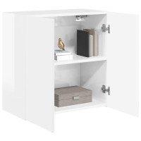 Produktbild för TV Vägghylla Högblanka vita 59,5 x 31 x 60 cm Konstruerat trä