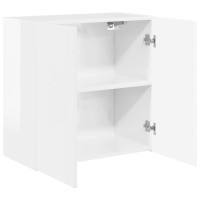 Produktbild för TV Vägghylla Högblanka vita 59,5 x 31 x 60 cm Konstruerat trä