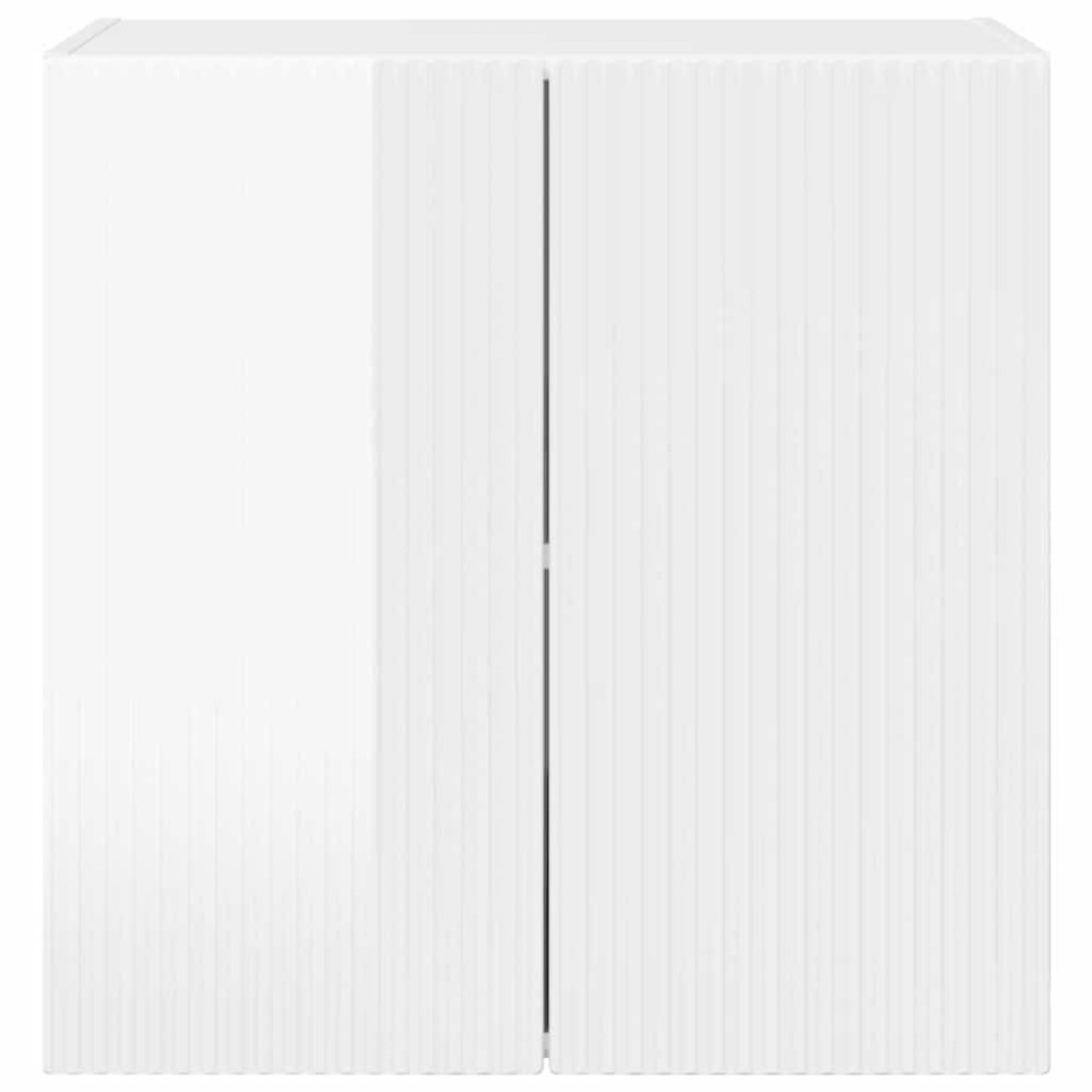 Produktbild för TV Vägghylla Högblanka vita 59,5 x 31 x 60 cm Konstruerat trä
