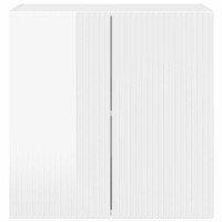 Produktbild för TV Vägghylla Högblanka vita 59,5 x 31 x 60 cm Konstruerat trä