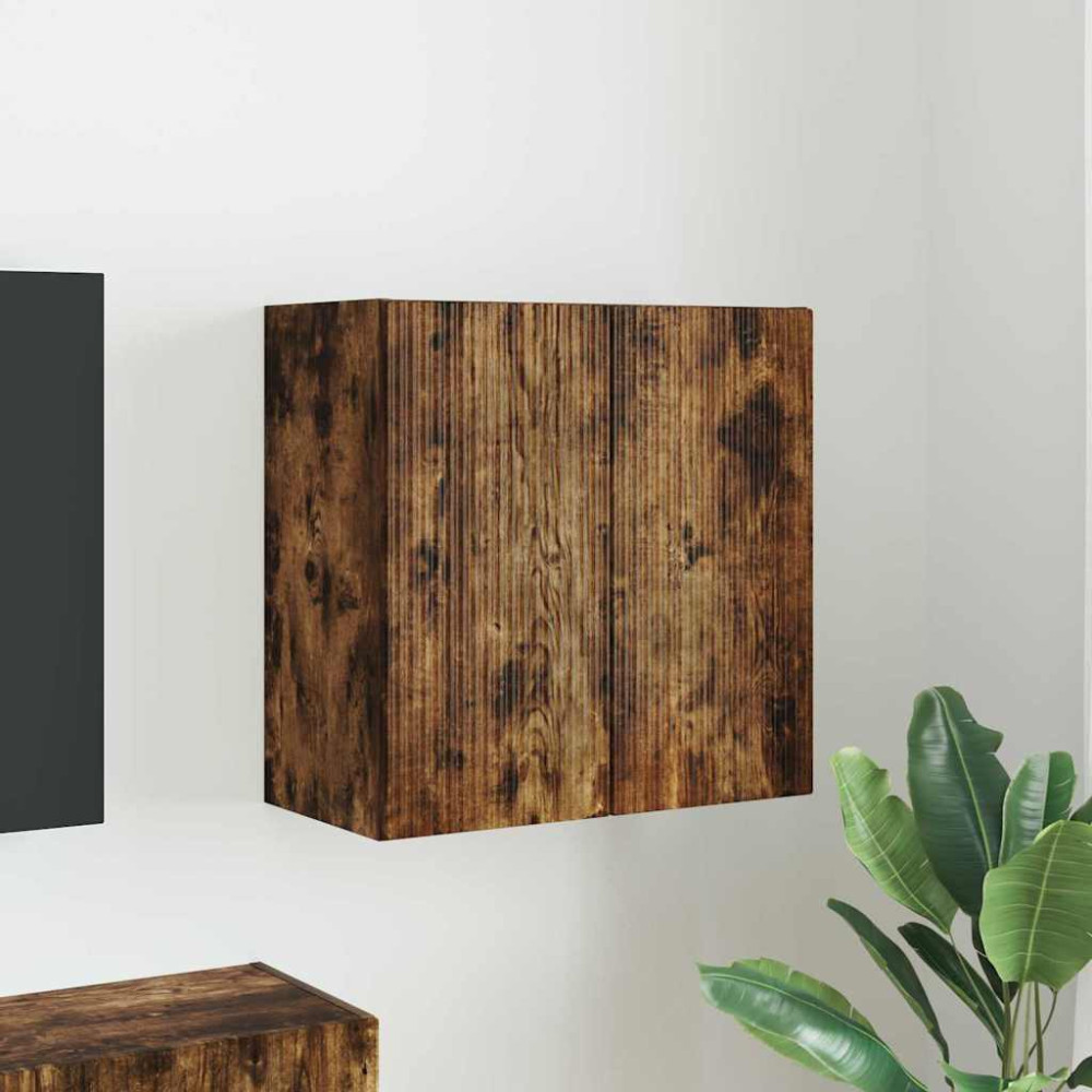 Produktbild för TV Vägghylla Rökt ek 59,5 x 31 x 60 cm Konstruerat trä