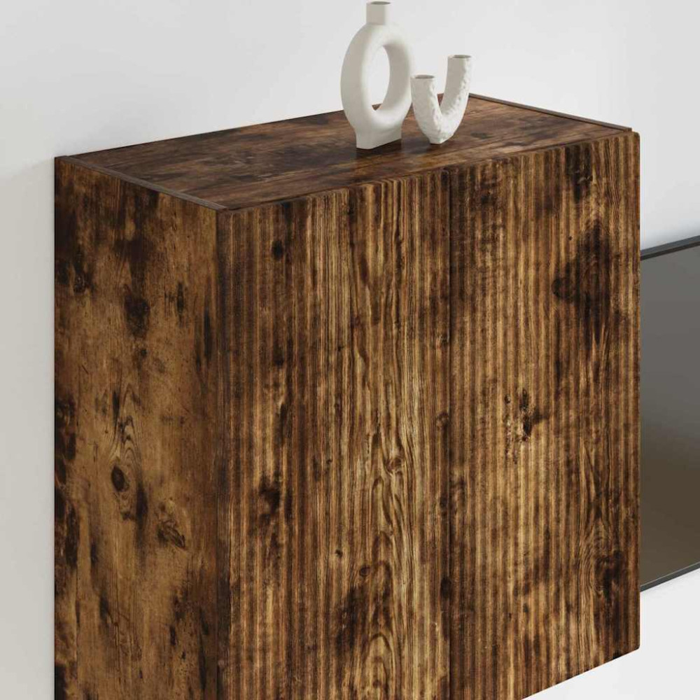 Produktbild för TV Vägghylla Rökt ek 59,5 x 31 x 60 cm Konstruerat trä