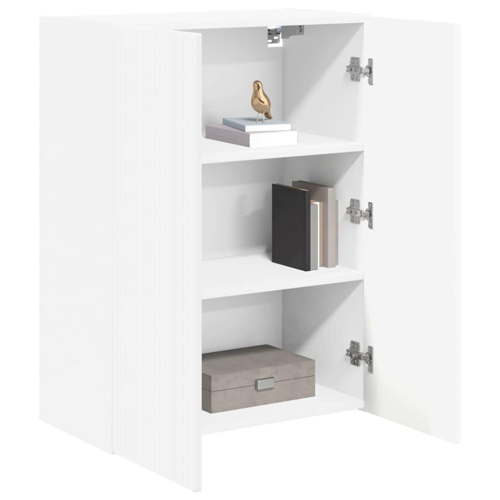 Produktbild för TV Vägghylla Väggmonterad Vit 59,5 x 31 x 80 cm Konstruerat trä