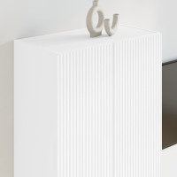 Produktbild för TV Vägghylla Väggmonterad Vit 59,5 x 31 x 80 cm Konstruerat trä