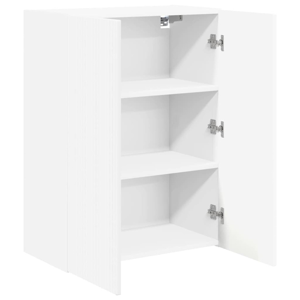 Produktbild för TV Vägghylla Väggmonterad Vit 59,5 x 31 x 80 cm Konstruerat trä