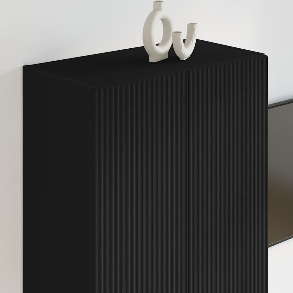 Produktbild för TV Vägghylla Svart 59,5 x 31 x 80 cm Konstruerat trä