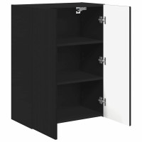Produktbild för TV Vägghylla Svart 59,5 x 31 x 80 cm Konstruerat trä