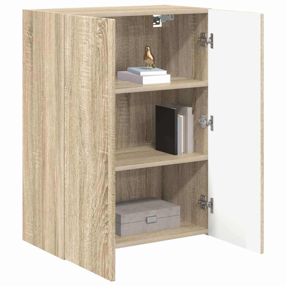 Produktbild för TV Vägghylla Sonoma-ek 59,5 x 31 x 80 cm Konstruerat trä